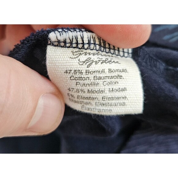 GUDRUN SJODEN Shift Dress M Tunic 3/4 Sleeve Hand Pockets Geometric Cotton Modal - Picture 8 of 9